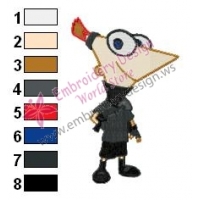 Phineas Flynn Phineas and Ferb Embroidery Design